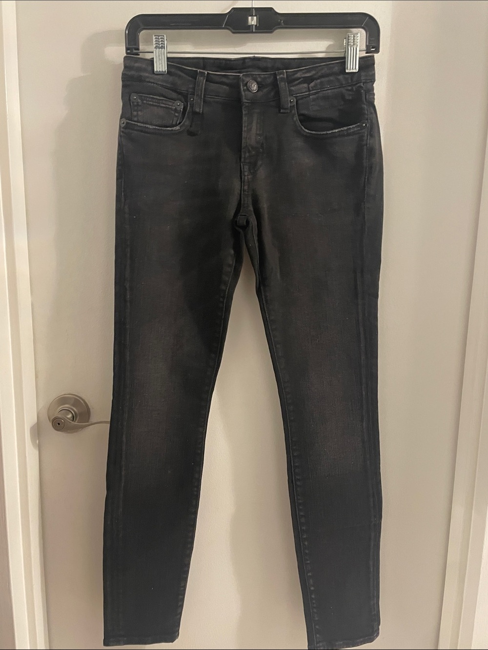 R13 Jeans size 25 Kate Skinny Raven Black   Japanese fabric Made in Italy jeans